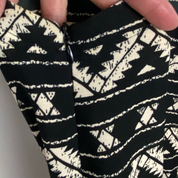 Koton Black Bohemian Square Neck Jumpsuit Size XS Hippie Boho White Wide Leg - Picture 8 of 13